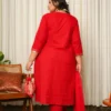 Red Gold Kurta Set-(Set of 3) - Image 2