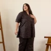 Black Collared Booti Print Co-Ord Set - Image 4