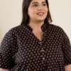 Black Collared Booti Print Co-Ord Set - Image 2