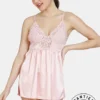 Zivame Lace Babydoll With Thong - Peach Pearl